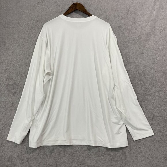 NWOT Lands End Mens XXL White Long-Sleeve T-Shirt Polyester Blend Casual Wear - Picture 3 of 7